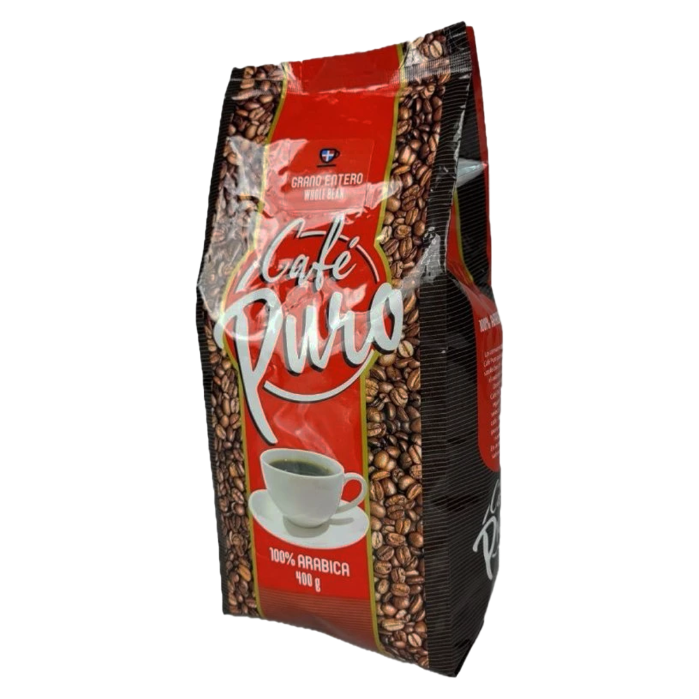 Cafe Puro Arabica 100% Kokonainen kahvipapu 400g