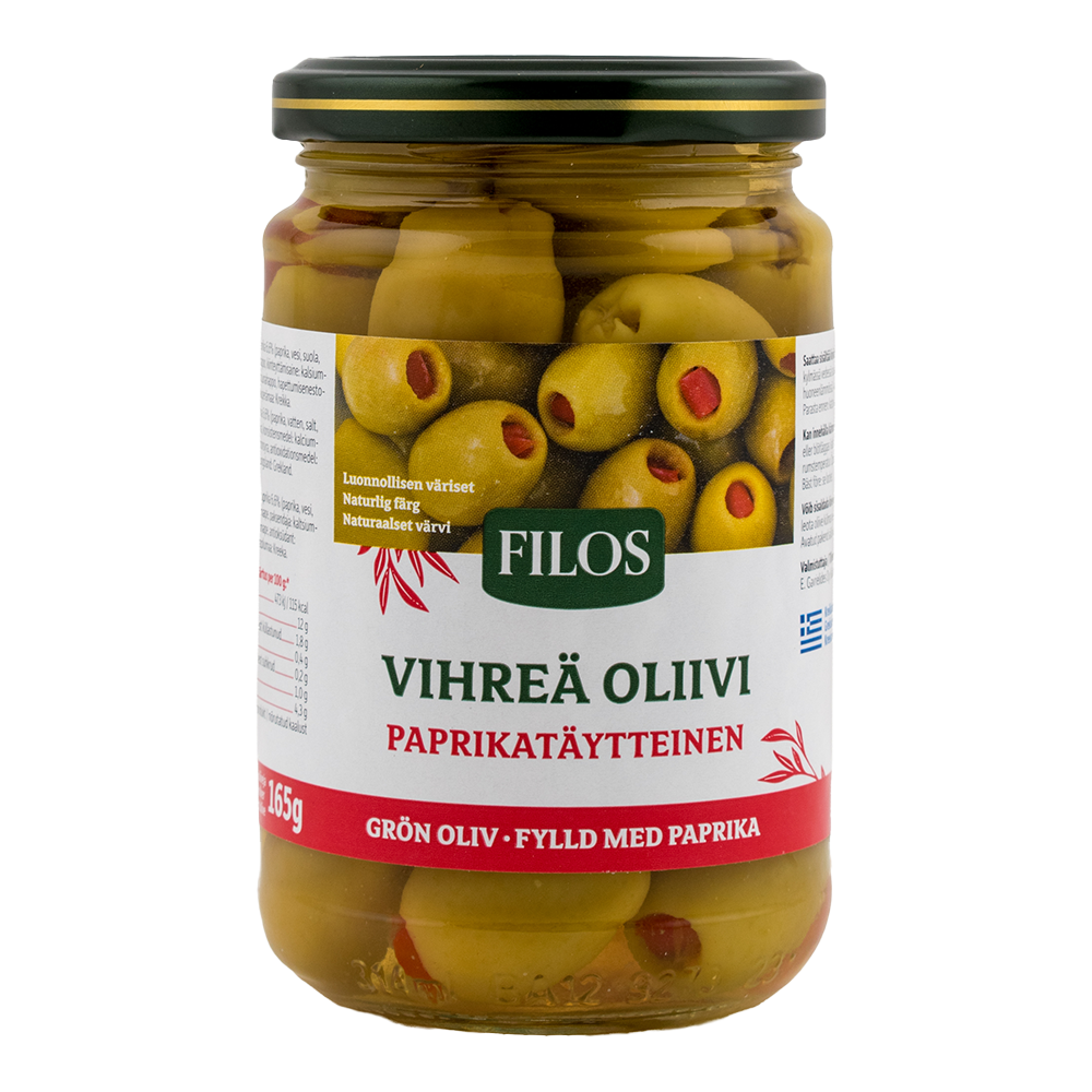 Filos Vihreä Paprikatäytteinen Oliivi 300/165g
