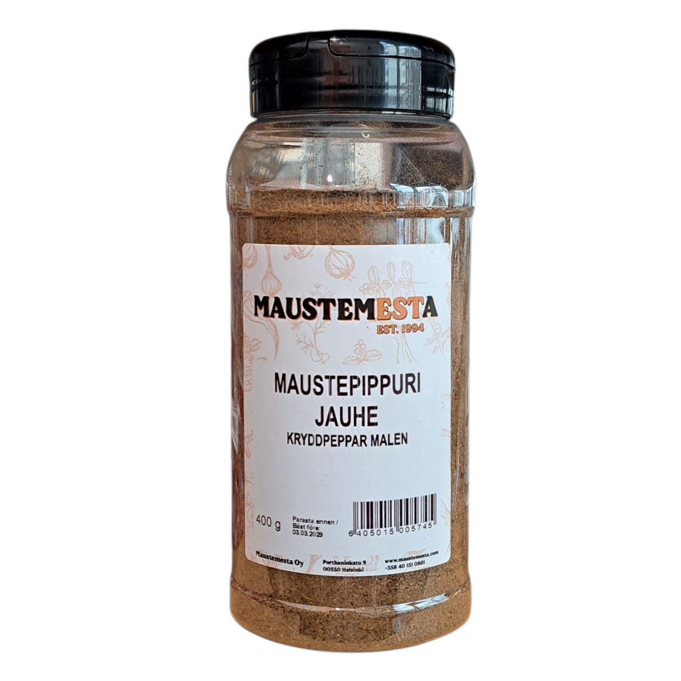Maustepippuri jauhettu purkki 400g