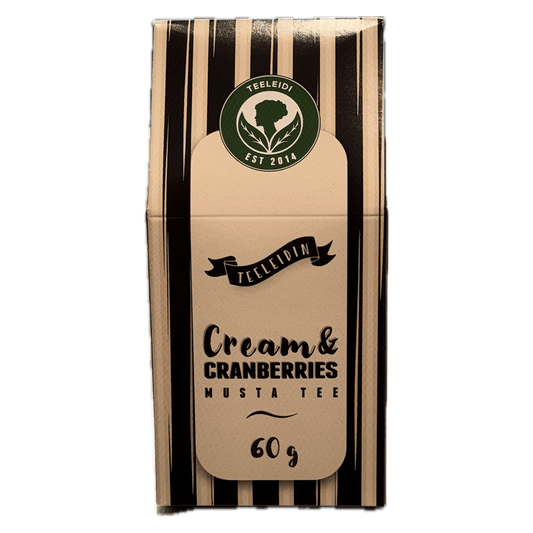 Teeleidi Cream & Cranberries Musta tee 60g