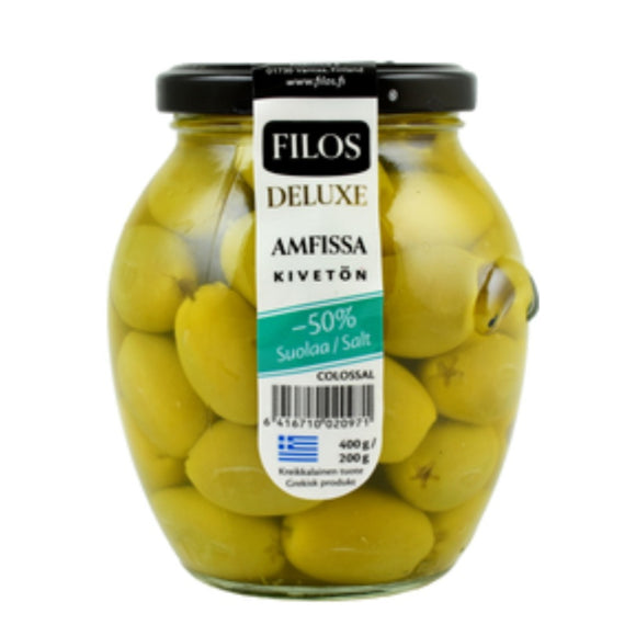 Oliivi Amfissa -50% suolaa 230/400g