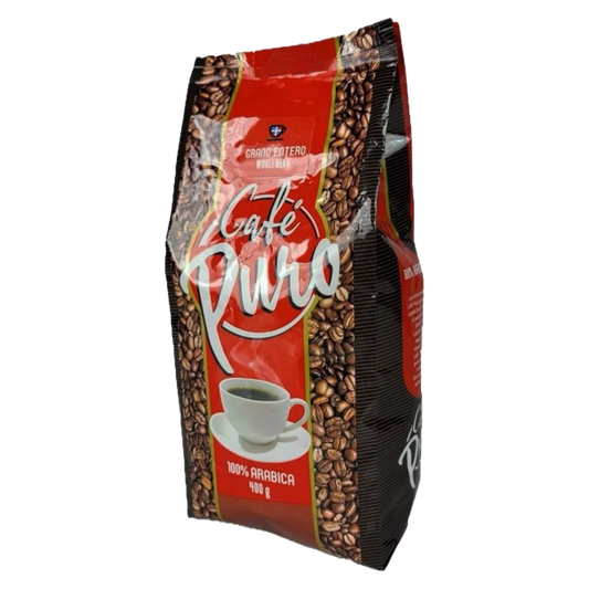 Cafe Puro Arabica 100% Kokonainen kahvipapu 400g