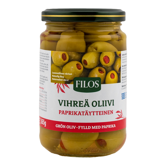 Filos Vihreä Paprikatäytteinen Oliivi 300/165g